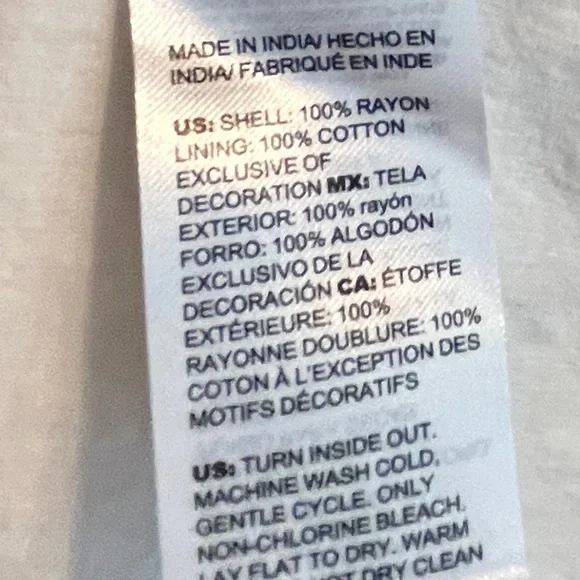 Chico’s Blue White Bohemian Balloon Sleeve Maxi Dress Pockets size 10 - Picture 10 of 10